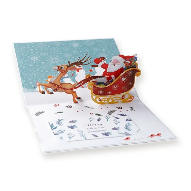 3D Pop-up Weihnachtskarte mit Umschlag
