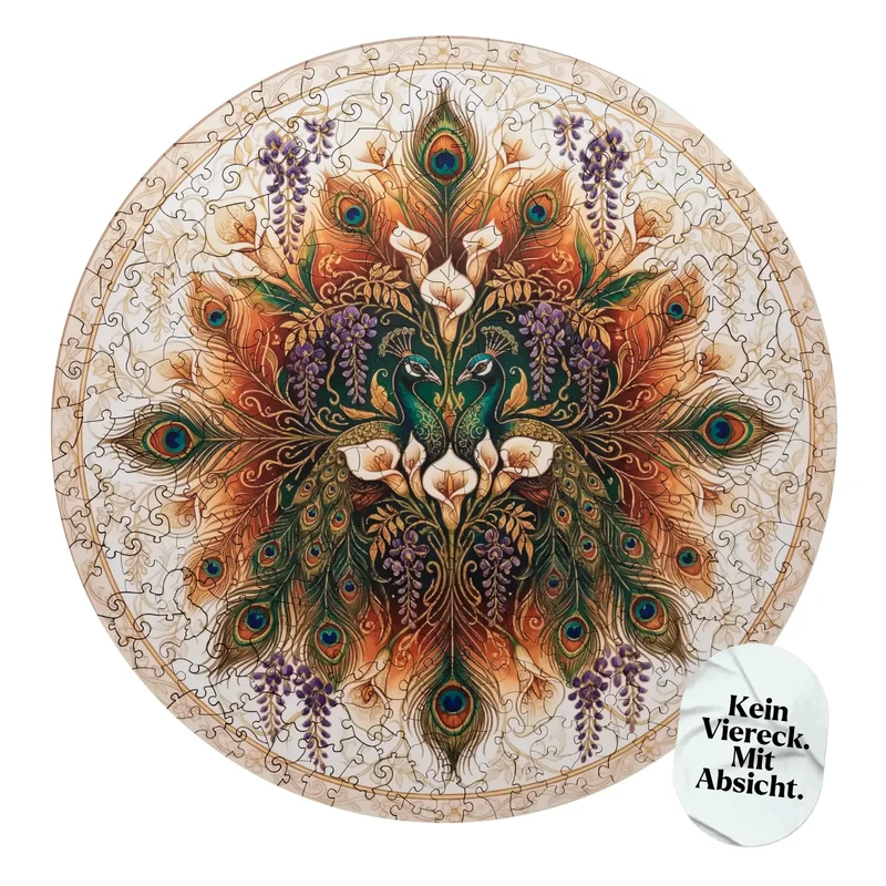 Goldene Pfauen im Jugendstil Mandala