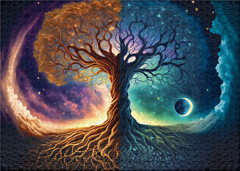1000 Teile Puzzle Motiv nach eigener Wahl bereits gerahmt, schwarz