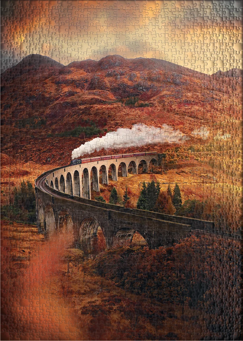 1000 Teile Puzzle Motiv nach eigener Wahl bereits gerahmt, schwarz