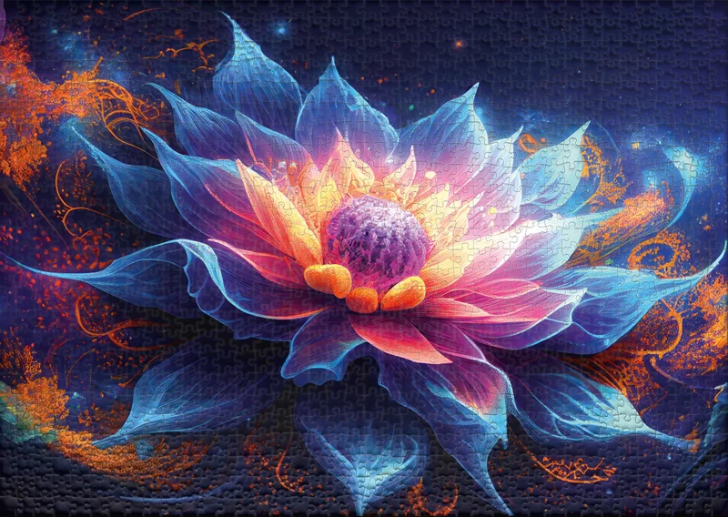 1000 Teile Puzzle Motiv nach eigener Wahl bereits gerahmt, schwarz