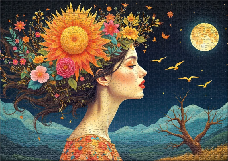 1000 Teile Puzzle "Luna Flora"