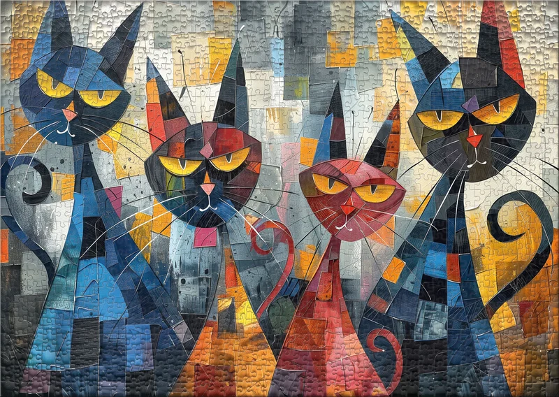 "Geschlossene Gesellschaft" - Katzen-Puzzle 1000 Teile