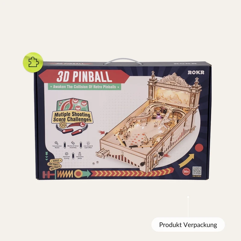 Pinball-Maschine aus Holz | 3D-Flipper