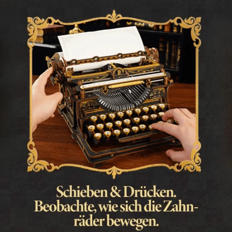 Mechanische Schreibmaschine aus Holz