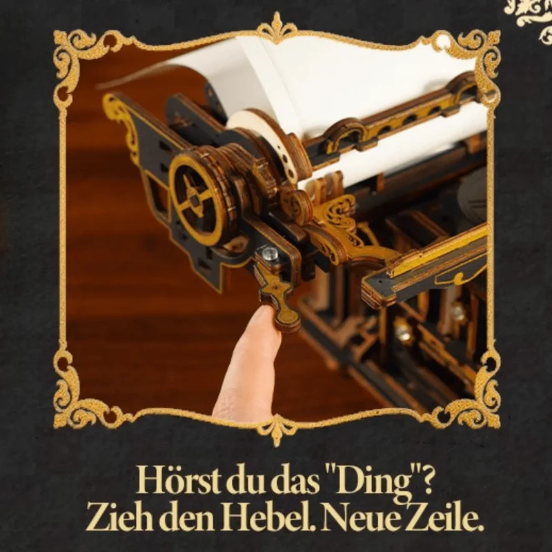 Mechanische Schreibmaschine aus Holz