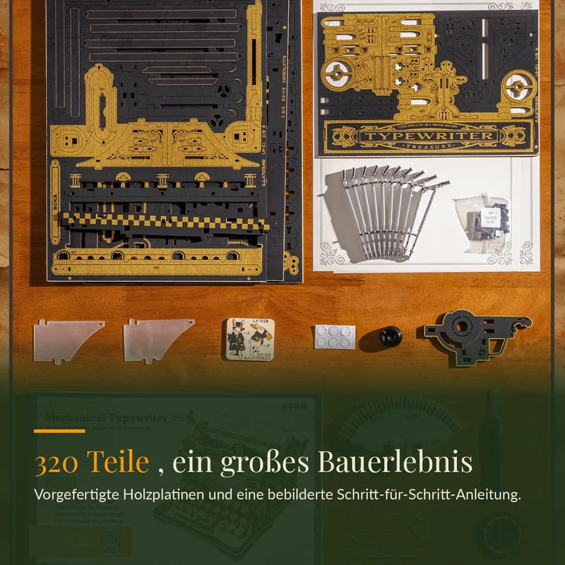 Mechanische Schreibmaschine aus Holz