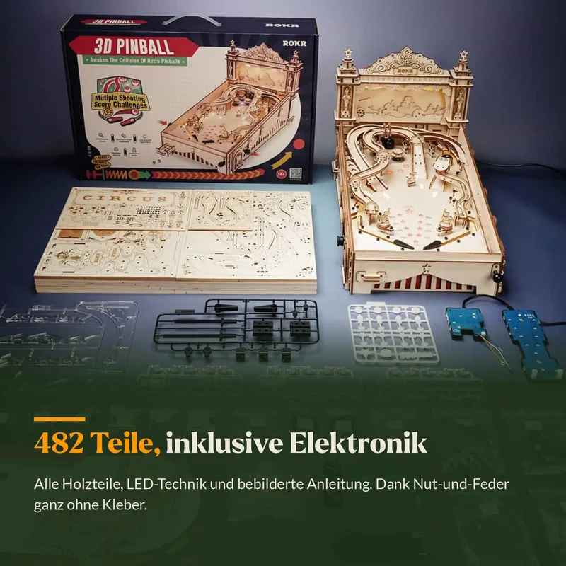 3D Pinball Maschine aus Holz | Starter-Set