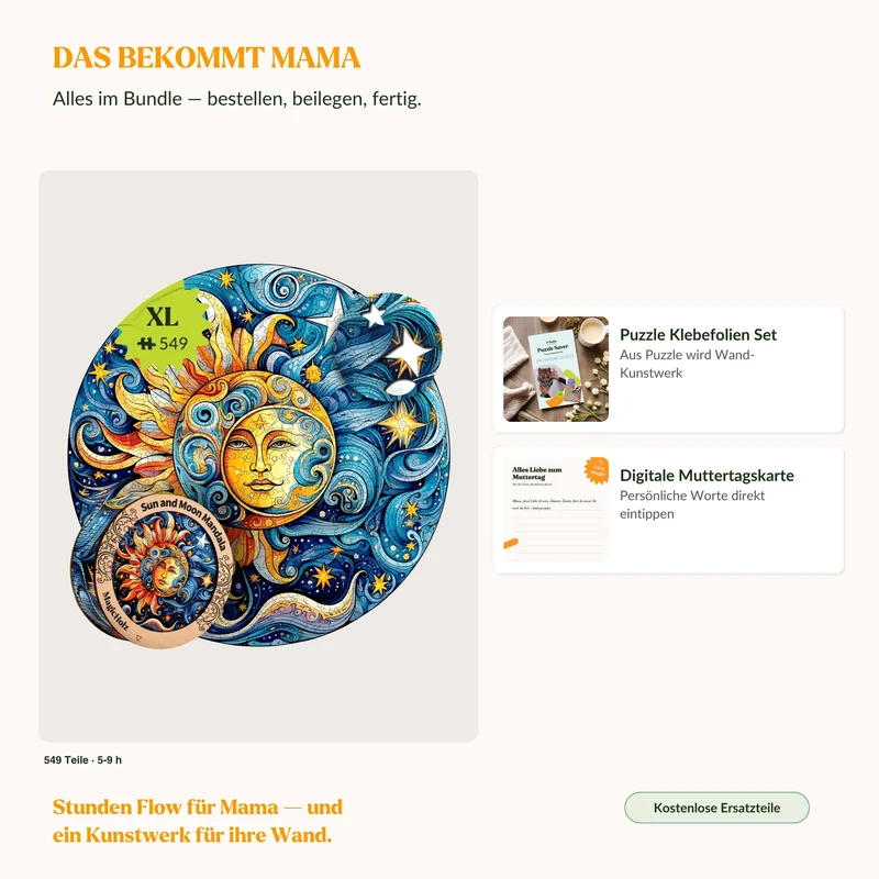 Harmonie Sonne & Mond — Muttertags-Mandala-Puzzle