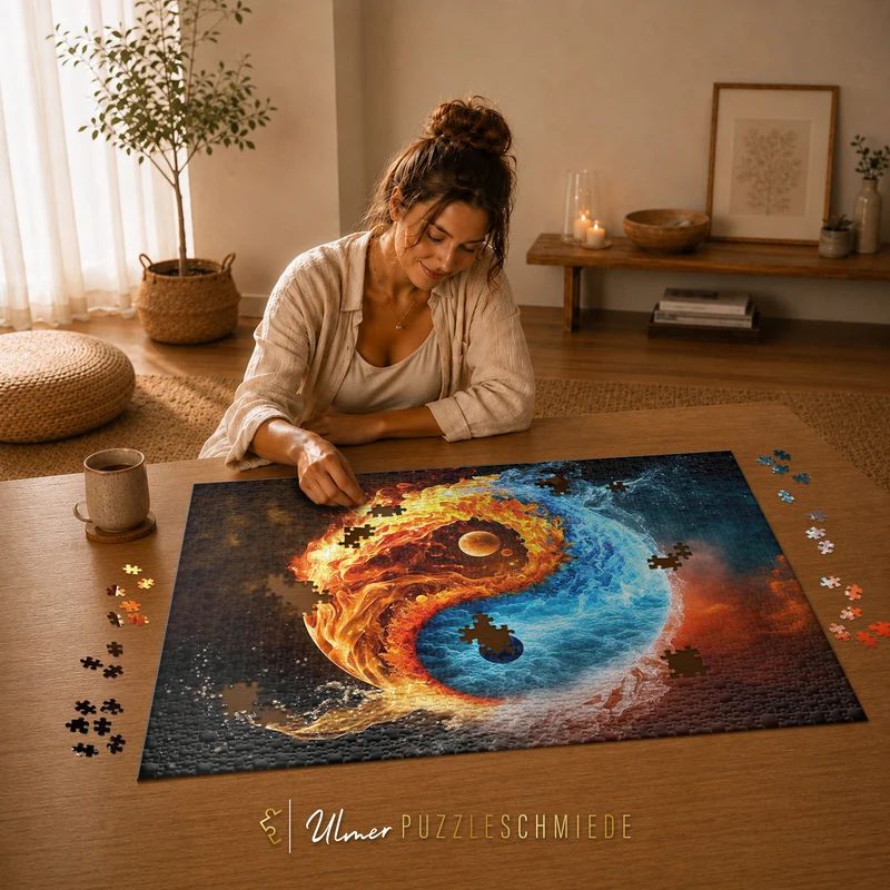 Puzzle 2000 Teile "Harmonie von Feuer und Eis"