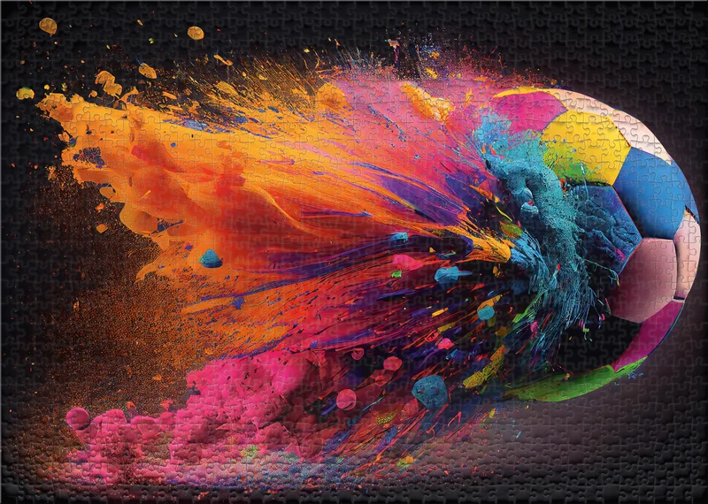 1000 Teile Puzzle Motiv nach eigener Wahl bereits gerahmt, schwarz