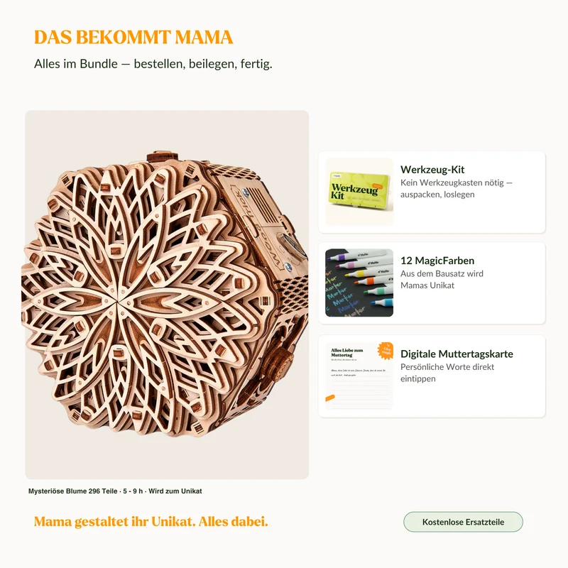 Mysteriöse Blume — Muttertags-3D-Bausatz