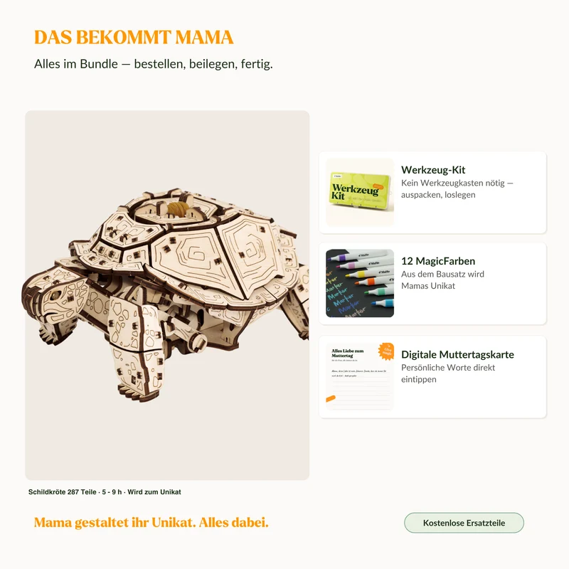 Schildkröten-Reise — Muttertags-Bausatz mit Mechanik