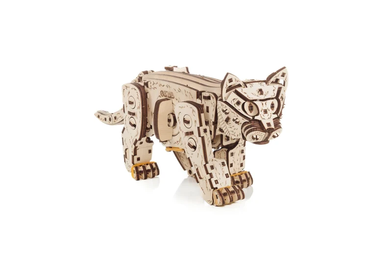 Katze in Bewegung — Muttertags-Holzkunst mit Mechanik