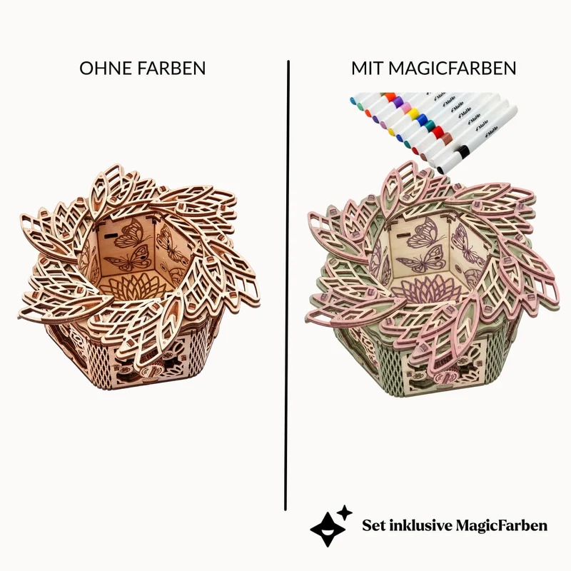 Feurige Blüte — Muttertags-3D-Puzzle mit Werkzeug