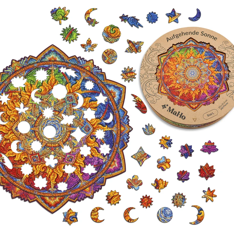 Aufgehende Sonne — Muttertags-Mandala-Puzzle