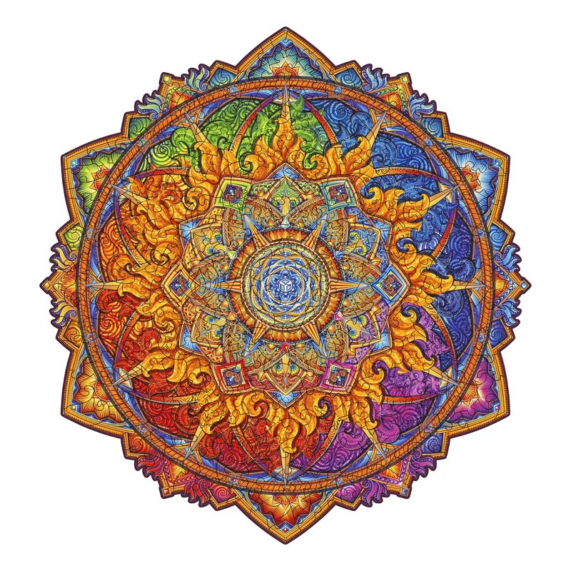 Aufgehende Sonne — Muttertags-Mandala-Puzzle