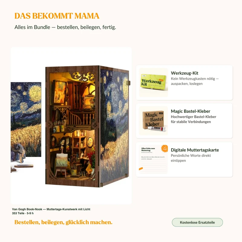 Van Gogh Book-Nook — Muttertags-Kunstwerk mit Licht