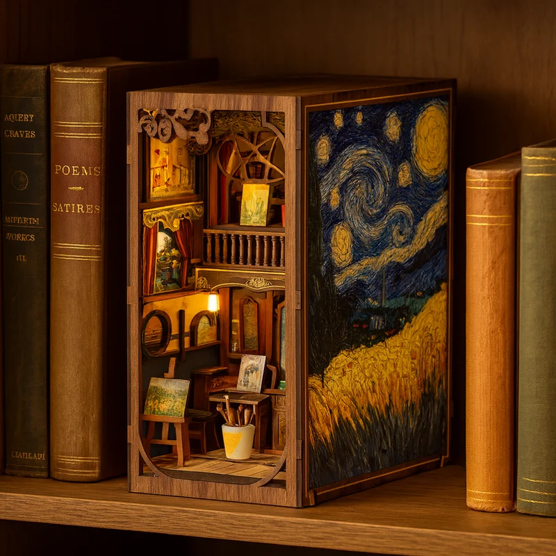 Van Gogh Book-Nook — Muttertags-Kunstwerk mit Licht