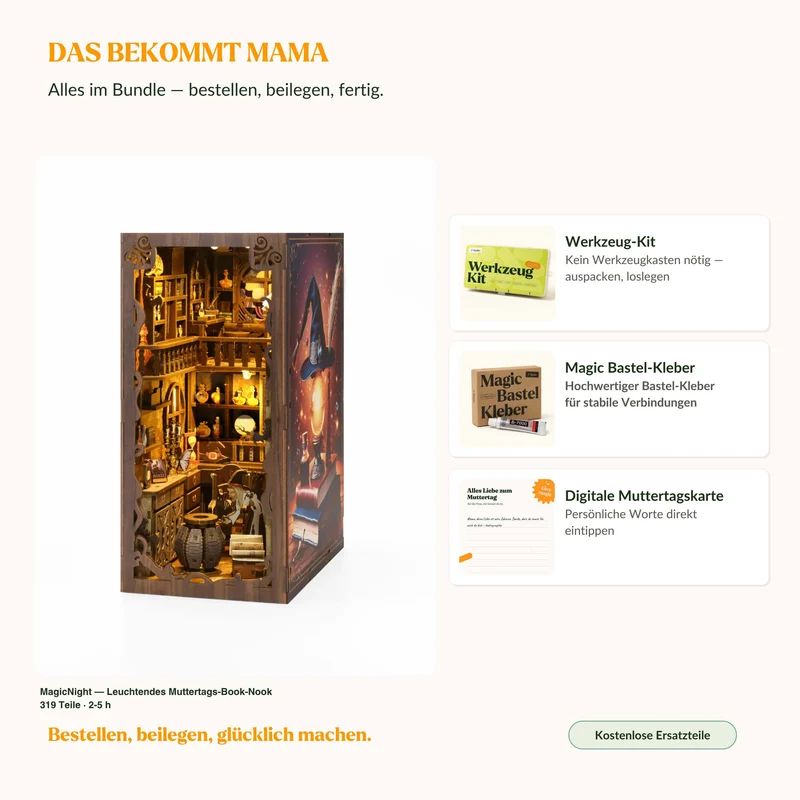 MagicNight — Leuchtendes Muttertags-Book-Nook