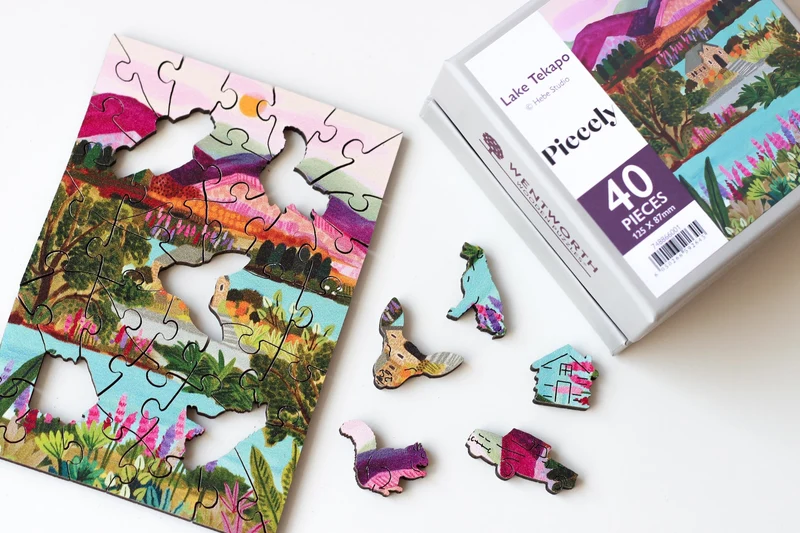 Piecely x Wentworth Lake Tekapo Holzpuzzle, 40 Teile
