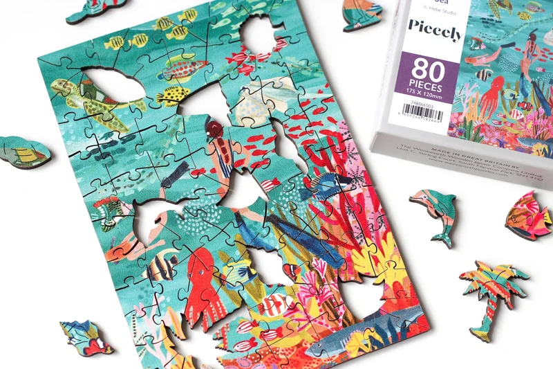 Piecely x Wentworth Under The Sea Holzpuzzle, 80 Teile