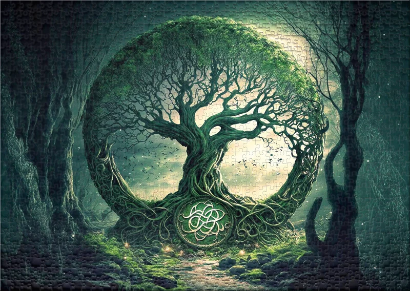 1000 Teile Puzzle "Alter Wald der Druiden"