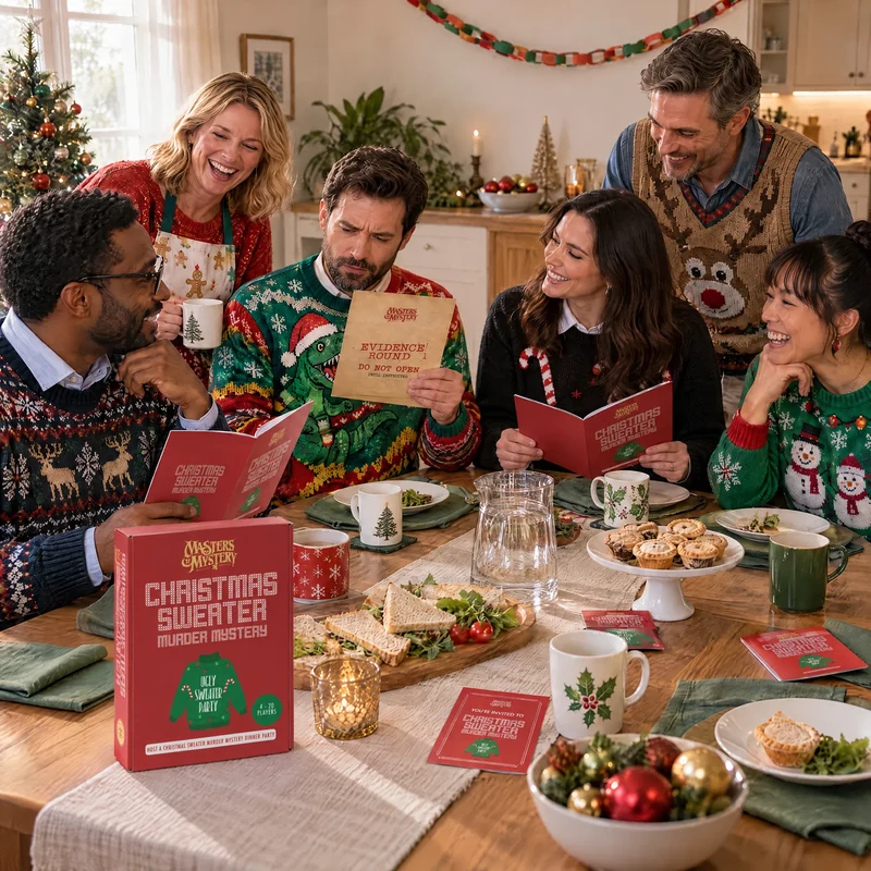 Office Christmas Sweater Party Murder Mystery Game Kit