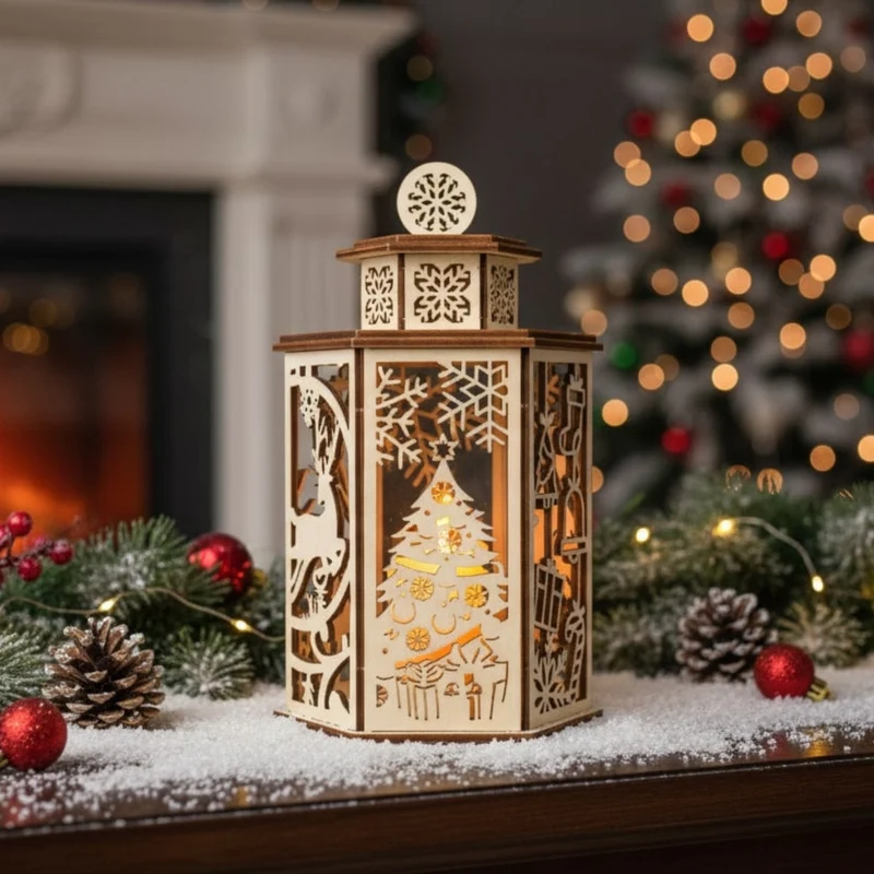 Weihnachtslaterne Holz Bastelset