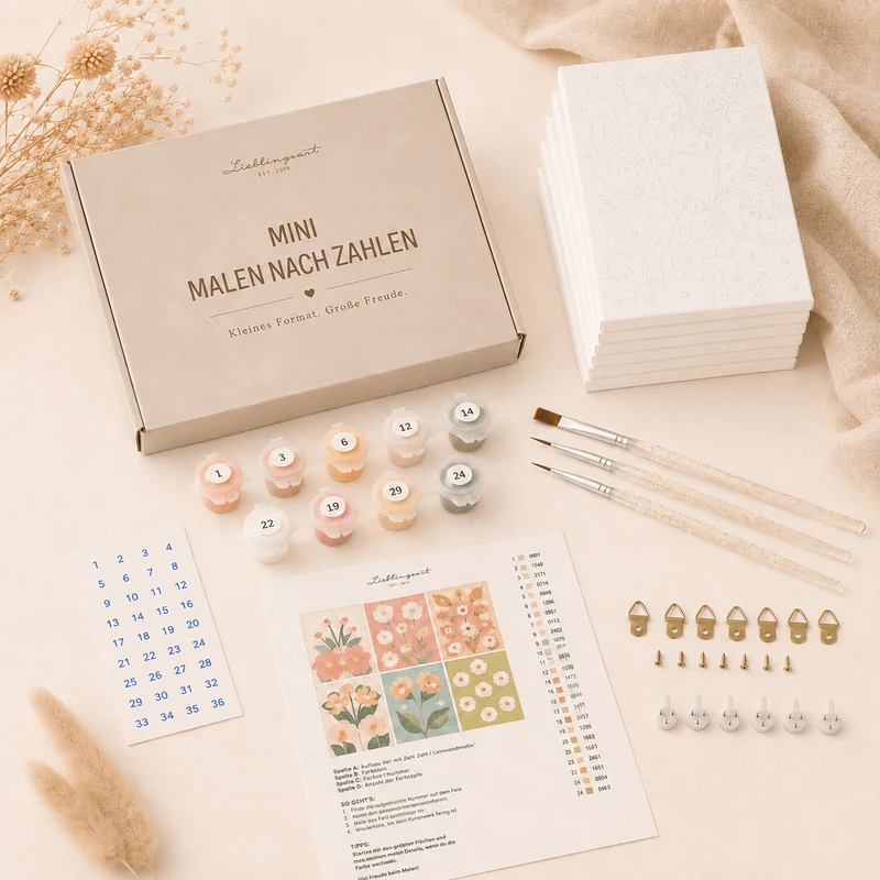 MINI MALEN NACH ZAHLEN | ROSA RIVIERA – 6er Set