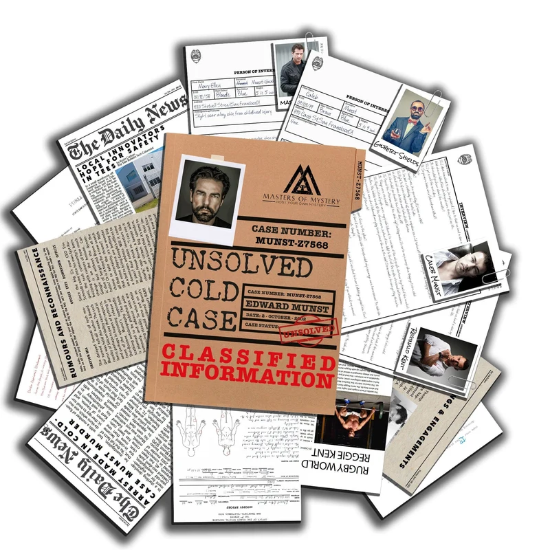 Edward Munst Cold Case File – Unsolved Murder Mystery Game – Boxed Edition