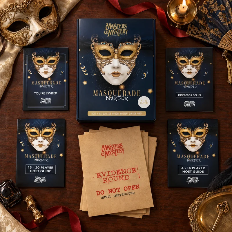 Masquerade Ball/Carnival Murder Mystery Host Your Own Game Kit
