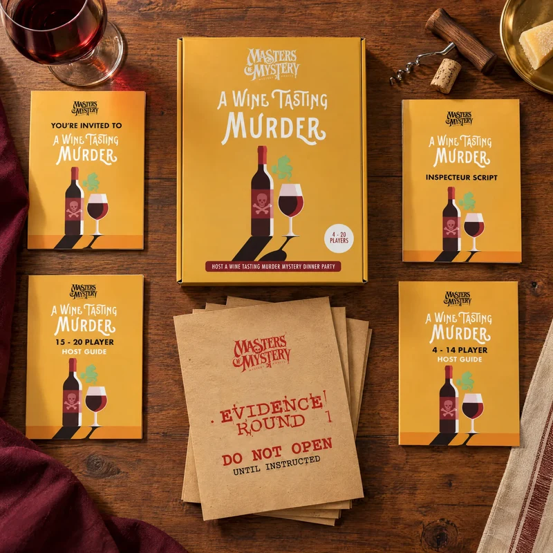 A Wine Tasting Themed Murder Mystery Game Kit