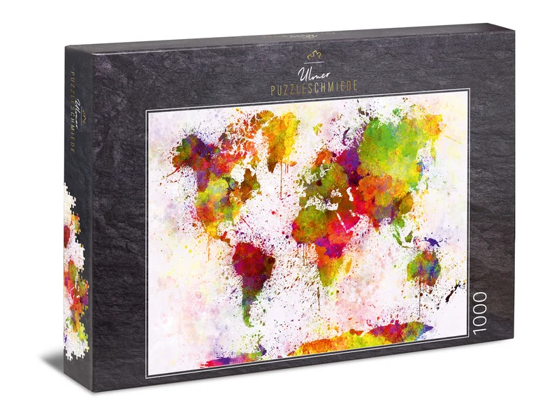Puzzle 1000 Teile "Bunte Welt" - kreative Weltkarte