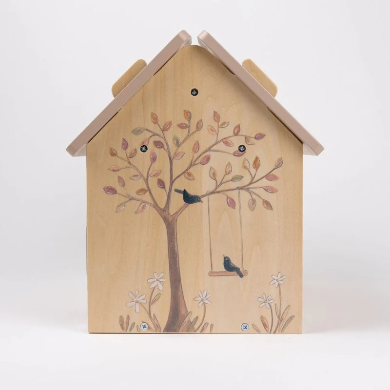 Holz-Puppenhaus - Puppenhaus mit Eichhörnchen (22 x 28 x 32 cm)