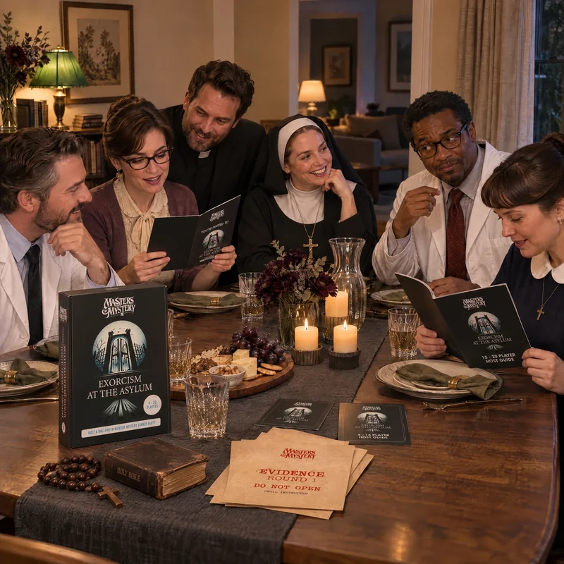Exorcism & Asylum Halloween Murder Mystery Game Kit