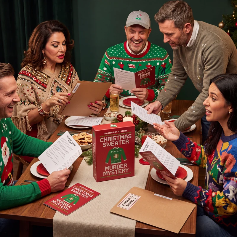 Office Christmas Sweater Party Murder Mystery Game Kit
