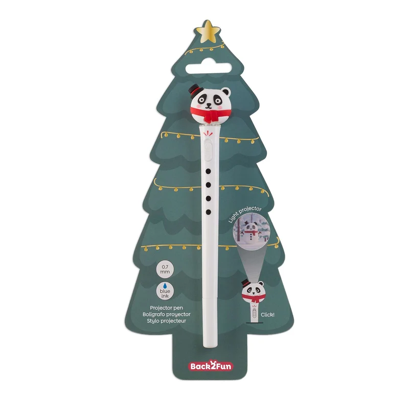 Weihnachtskugelschreiber mit Projektor – Panda