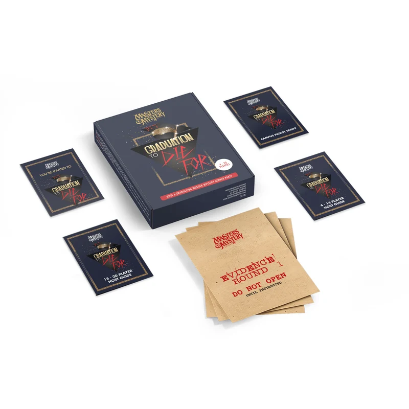 "A Graduation to Die For" Murder Mystery Game Kit - Themed Party Fun
