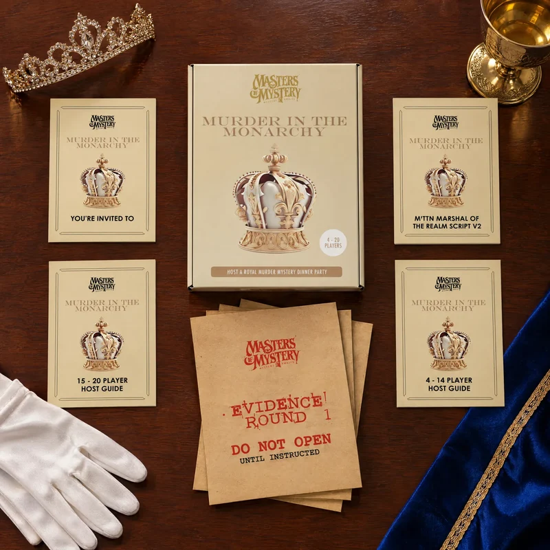 Monarchy Game & Royal Family Themed Murder Mystery Game Kit
