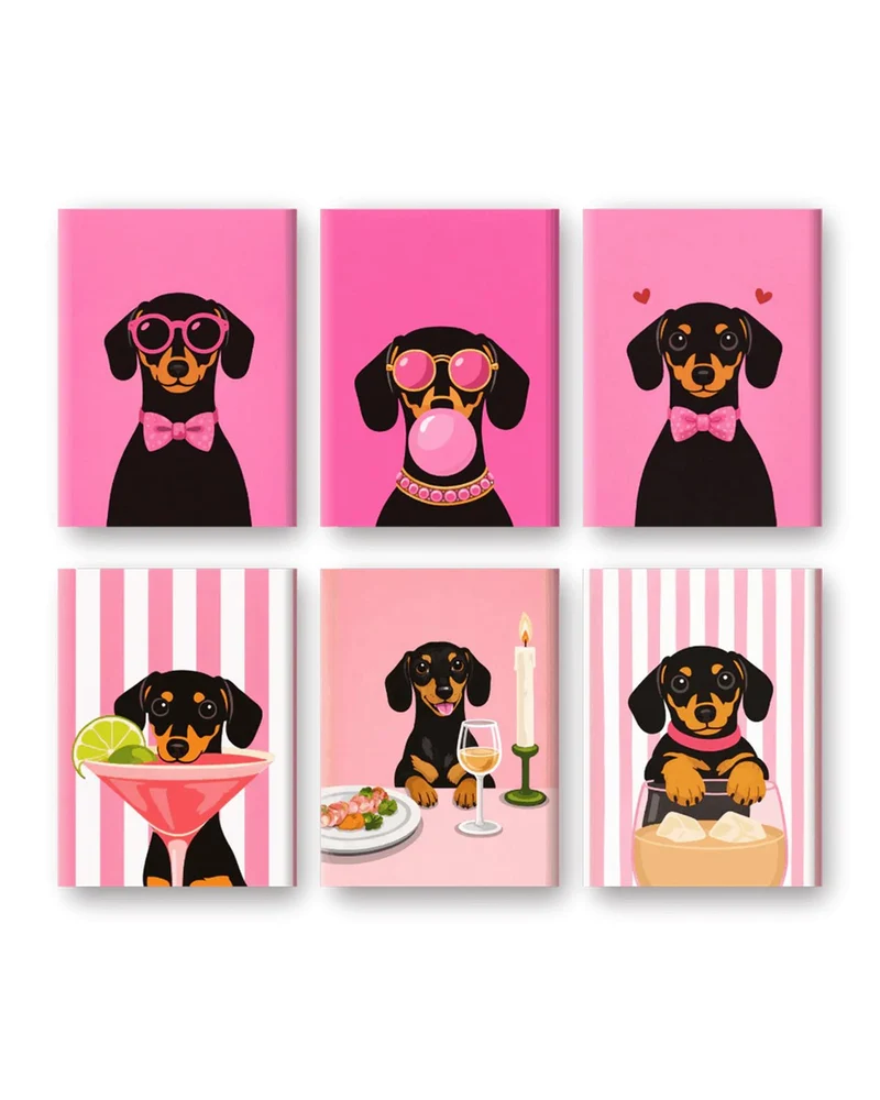 MINI MALEN NACH ZAHLEN | PINK PAWS – 6er Set