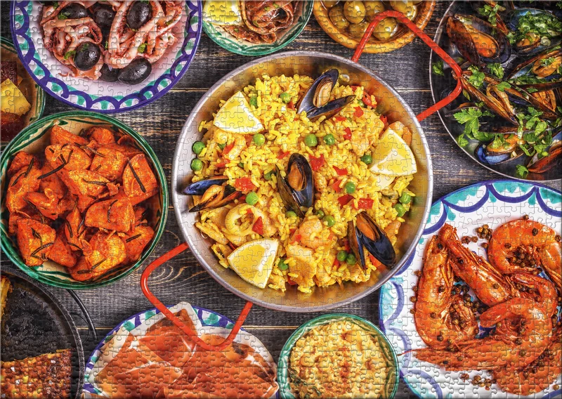 Puzzle 1000 Teile "Paella y Tapas"