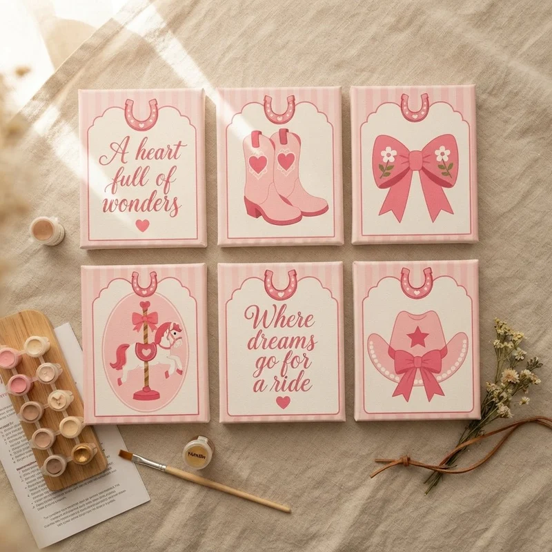 MINI MALEN NACH ZAHLEN | PINK DREAMS – 6er Set