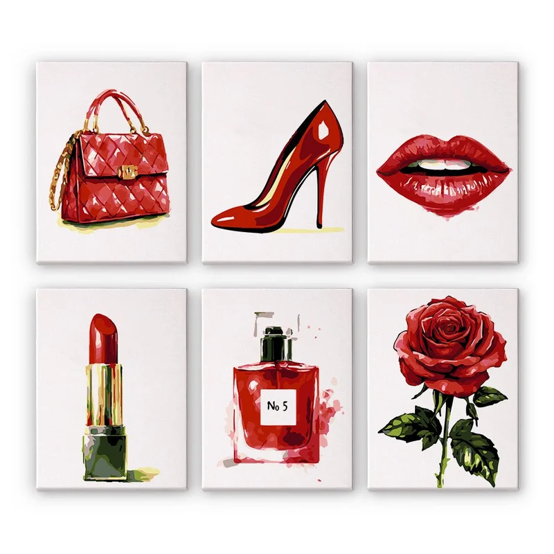 MINI MALEN NACH ZAHLEN | RED LADY - 6er Set