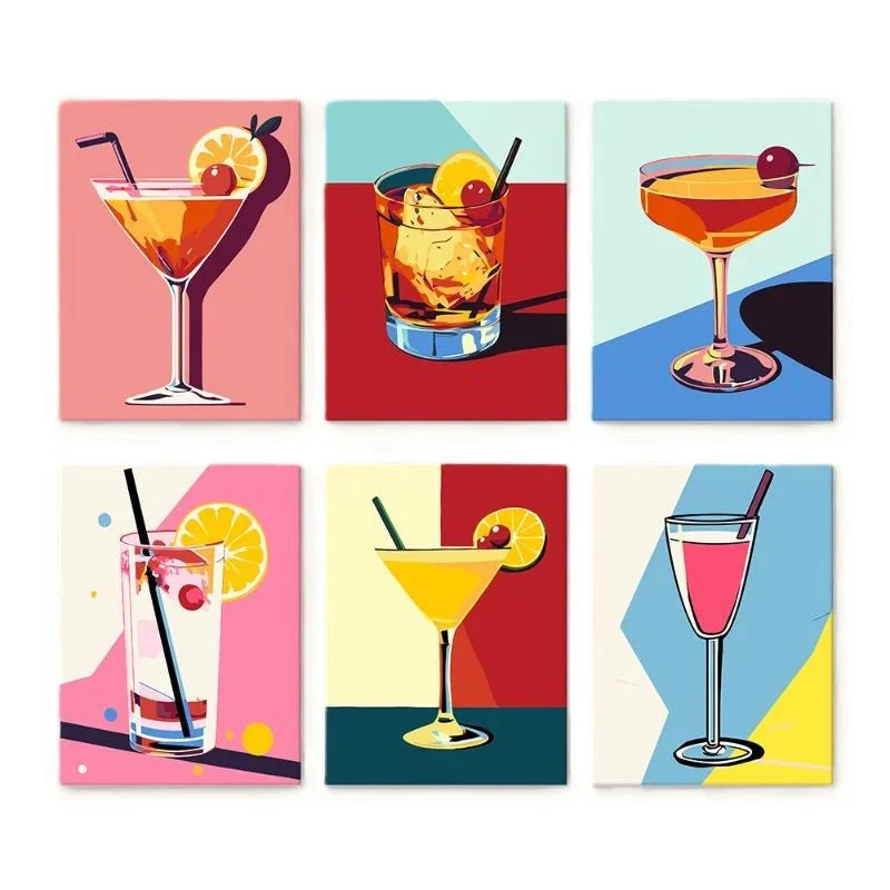 MINI MALEN NACH ZAHLEN | COCKTAIL CLASSY - 6er Set