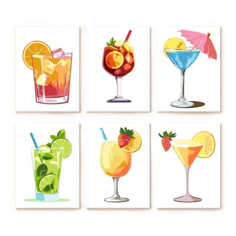 MINI MALEN NACH ZAHLEN | COCKTAIL SUMMER - 6er Set
