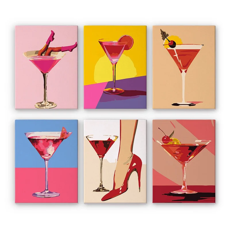 MINI MALEN NACH ZAHLEN | COCKTAIL LADYS - 6er Set