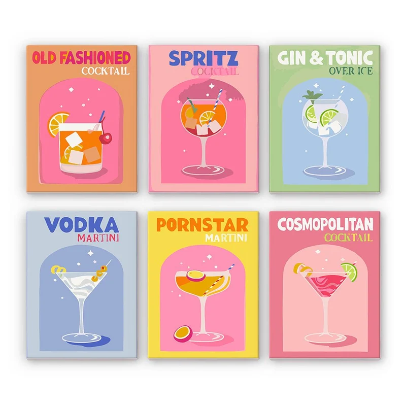 MINI MALEN NACH ZAHLEN | COCKTAIL BUNT - 6er Set