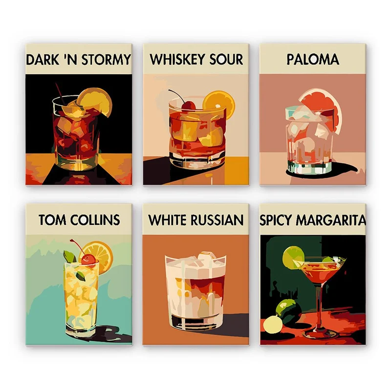 MINI MALEN NACH ZAHLEN | COCKTAIL FANCY - 6er Set