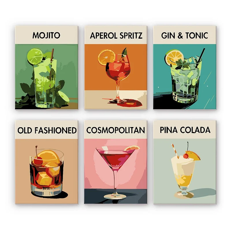 MINI MALEN NACH ZAHLEN | COCKTAIL LUXUS - 6er Set